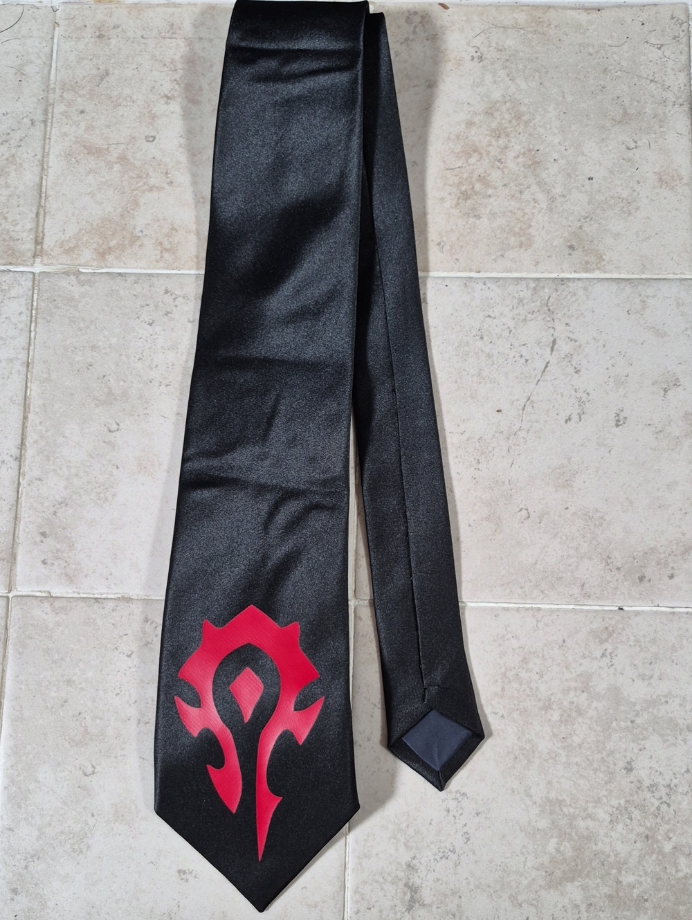 Black Men’s Tie with Red Emblem